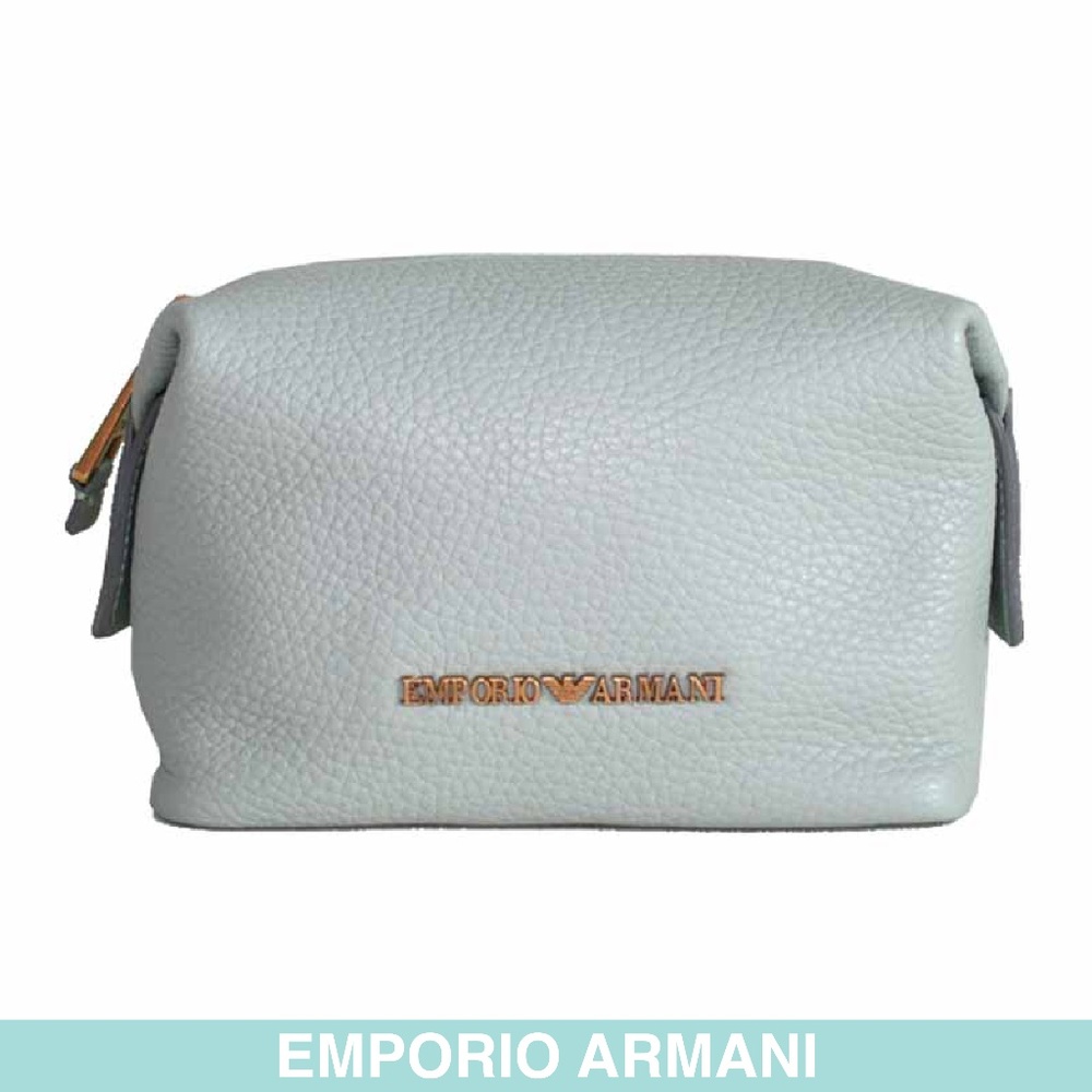 Auth Emporio Armani mint leather pouch